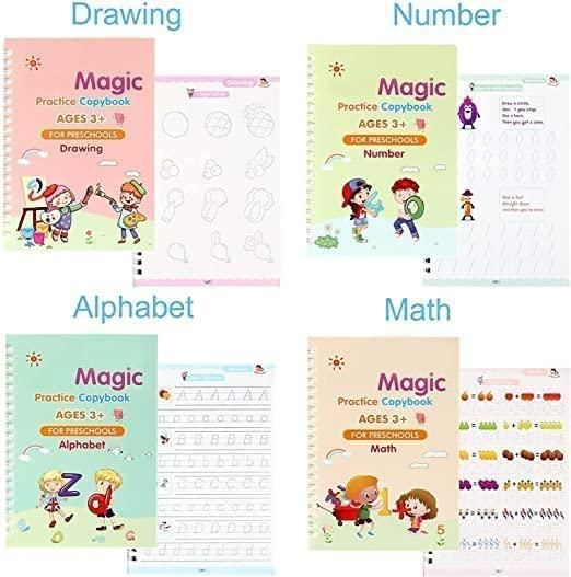 Sank Magic Practice Copybook (4 BOOKS,1 PEN,1 GRIP,10 REFILL) Pack of 1