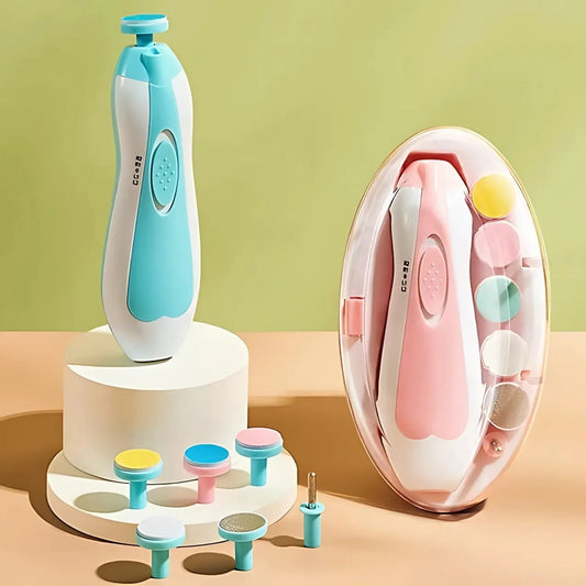 TinyToys Baby Nail Grooming Kit | 2 Speed | 6 Heads | With LED & Travel Cap