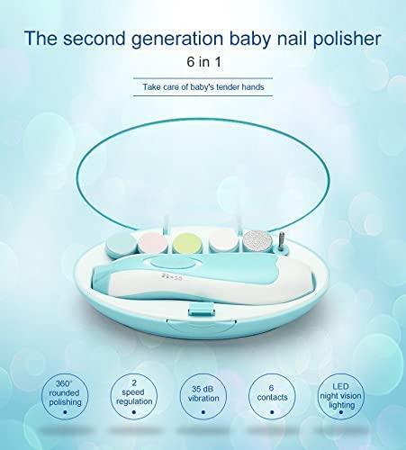TinyToys Baby Nail Grooming Kit | 2 Speed | 6 Heads | With LED & Travel Cap