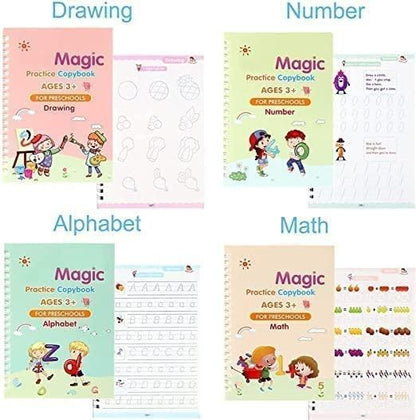 Sank Magic Practice Copybook (4 BOOKS,1 PEN,1 GRIP,10 REFILL) Pack of 1