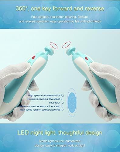 TinyToys Baby Nail Grooming Kit | 2 Speed | 6 Heads | With LED & Travel Cap