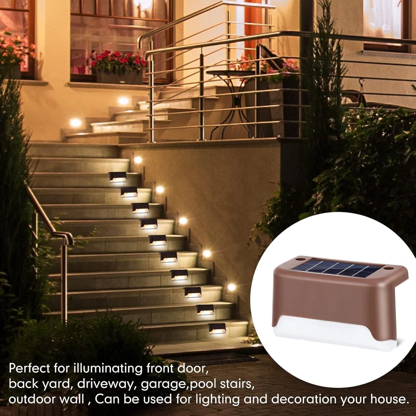 🌟 Solar Deck Lights Outdoor – Light Up Your Evenings! 🌙